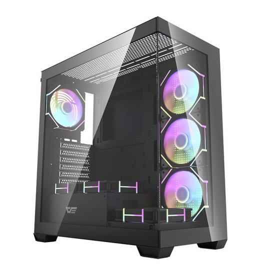 darkFlash Računalniško ohišje DS900 (črno) + 7 ARGB ventilatorjev