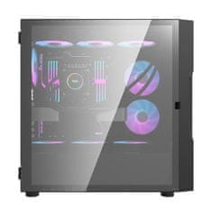darkFlash DK431 Stekleno računalniško ohišje (črno) + 4 RGB ventilatorji