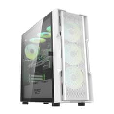 darkFlash Računalniški ohišje Darkflash DK431 (belo) + 4 ventilatorji