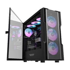 darkFlash DK431 Mesh računalniško ohišje (črno) + 4 ARGB ventilatorji