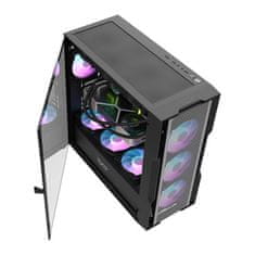 darkFlash DK431 Mesh računalniško ohišje (črno) + 4 ARGB ventilatorji