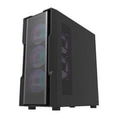 darkFlash DK431 Mesh računalniško ohišje (črno) + 4 ARGB ventilatorji