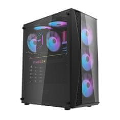darkFlash Računalniško ohišje DK352 Plus (črno) + 4 RGB ventilatorji