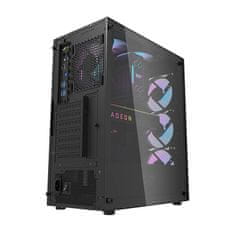 darkFlash Računalniško ohišje DK352 Plus (črno) + 4 RGB ventilatorji