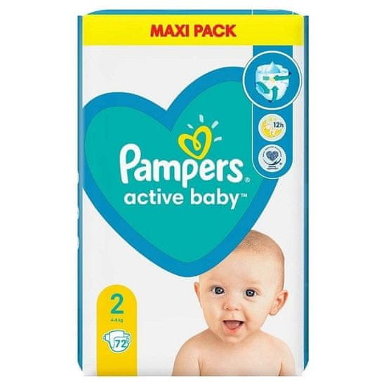 Pampers Active Baby plenice, velikost 2, 4-8 kg, 72 kosov