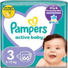 Active Baby plenice, velikost 3, 6-10 kg, 66 kosov