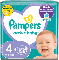 Active Baby plenice, velikost 4, 9-14 kg, 58 kosov