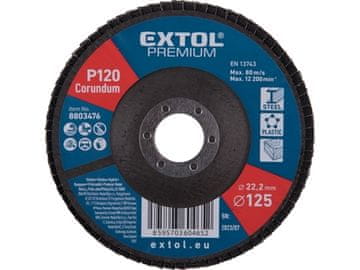 Extol Premium Lamelni disk 8803476 oblique corundum flap disc, O125mm, P120