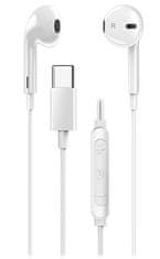 Genius HS-M365 bela, Slušalke, žične, v ušesa, mikrofon, nadzor glasnosti, USB-C, bela