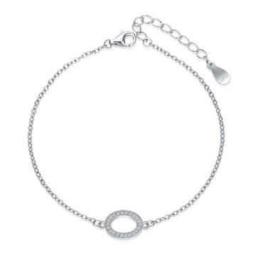 MOISS Nežna srebrna zapestnica z ovalnim okrasom B0000523
