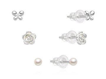 MOISS Igrivi komplet srebrnih uhanov E0004876 (3 pari uhanov)