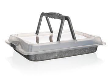 Banquet Pladenj za peko 42x29x4,5cm GRANITE z neprijemljivo površino + plastični pokrov