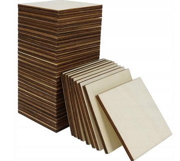 shumee Kvadrati iz vezanega lesa za barvanje 100 KOSOV podstavkov za skodelice 10x10 cm