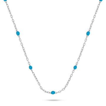 Brilio Silver Srebrna ogrlica z modrimi perlami NCL112WTQ