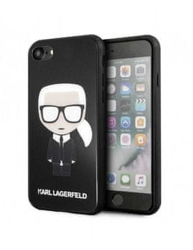 Karl Lagerfeld Originalen ovitek iPhone 7 / 8 / SE 2 (2020) - DOUBLE Glass LAYER KARL GLITTER - črna trda zaščita - KLHCI8DLFKBK