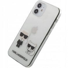 Karl Lagerfeld Originalen ovitek iPhone 12 mini - Karl and Choupette - prozorna trda zaščita - KLHCP12SCKTR