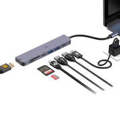 S-box USB-C HUB H-999 7v1 / HDMI 4K + USB-C + USB-A