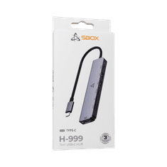 S-box USB-C HUB H-999 7v1 / HDMI 4K + USB-C + USB-A