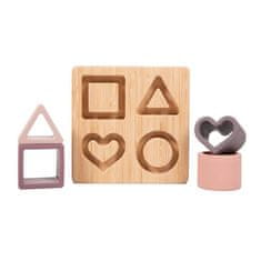 Bo Jungle sestavljanka B-Bamboo +silikonové tvary Heart Pink