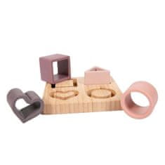 Bo Jungle sestavljanka B-Bamboo +silikonové tvary Heart Pink