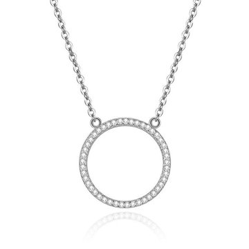 MOISS Elegantna srebrna ogrlica s cirkoni N0000596