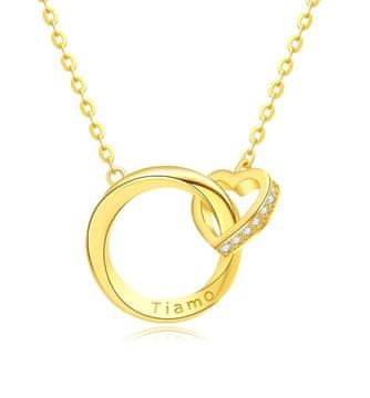 MOISS Romantična pozlačena ogrlica Heart ETERNITY N0000870