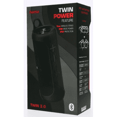 Twin 3.0, zvočnik Bluetooth, razdeljen na dva dela, TWS, vodoodporen IP67, 30 W, črn