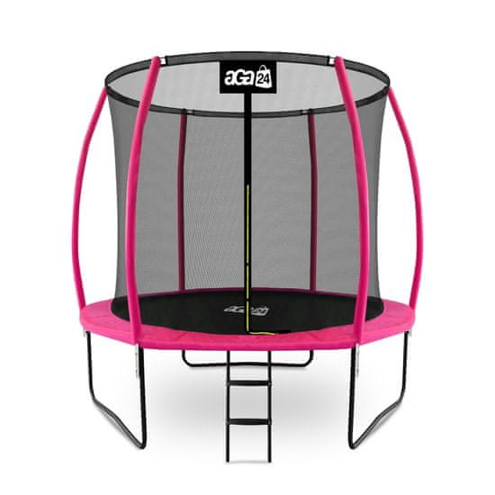 Aga SPORT EXCLUSIVE Trampolin 250 cm Roza + zaščitna mreža + lestev