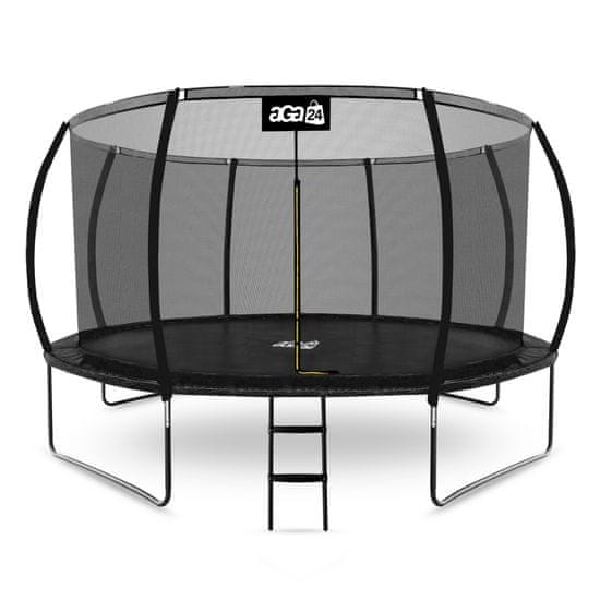 Aga SPORT EXCLUSIVE Trampolin 366 cm Črna + zaščitna mreža + lestev