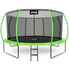 Aga SPORT EXCLUSIVE Trampolin 430 cm Svetlo zelena + zaščitna mreža + lestev