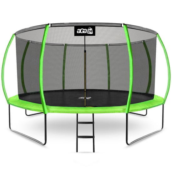 Aga SPORT EXCLUSIVE Trampolin 430 cm Svetlo zelena + zaščitna mreža + lestev