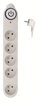 Solight PO57 Zaščita pred prenapetostjo, 5z, 3m, bela