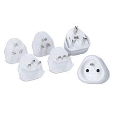 Solight PA20 potovalni adapter, ozemljen, zamenljive vilice za ves svet