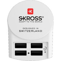 Skross DC26 USB polnilni adapter 4 vrata Euro, 4800 mA