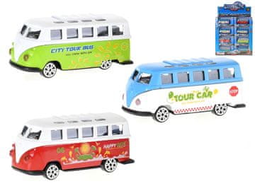 Avtobus 7,5 cm kovinski prosti tek - mešanica barv (rdeča, modra, zelena)