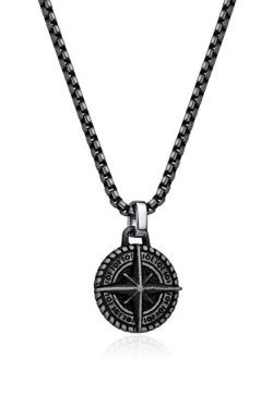 Diverse Elegantna moška jeklena ogrlica Compass N1000530