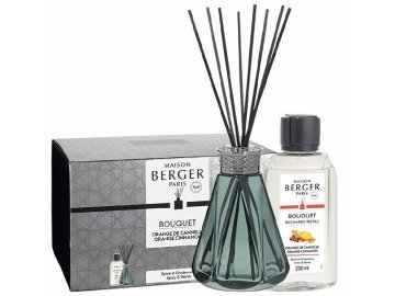 Maison Berger Paris Darilni set aroma difuzor Pyramide vintage green + polnilo Orange Cinnamon 200 ml