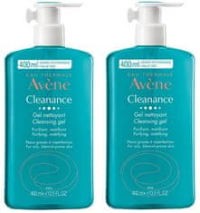 Avéne Set čistilnih gelov za problematično in aknasto kožo (Cleansing Gel) 2 x 400 ml