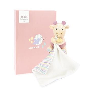 Doudou Plišasta žirafa z odejo 11 cm