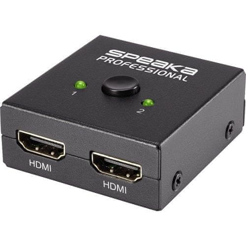 SpeaKa Professional HDMI STIKALO dvosmerno UHD obojestranska uporaba 1x2 ali 2x1