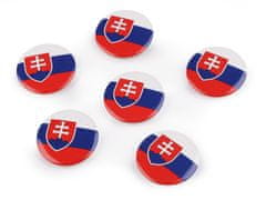Broška / priponka z zastavo Slovaške republike Ø3,5 cm - glej fotografijo (6 kosov)
