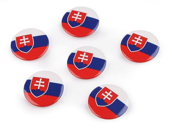 Broška / priponka z zastavo Slovaške republike Ø3,5 cm - glej fotografijo (6 kosov)