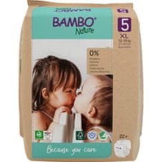 Bambo Nature BAMBO Naravne plenice za enkratno uporabo, velikost 5 (12-18 kg), 22 kosov, papirnato pakiranje