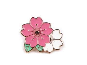 Broška / značka cvet, štiriperesna deteljica - rožnati cvetovi