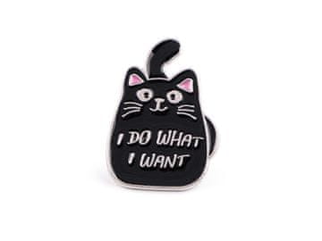 Broška / značka mačka - črna