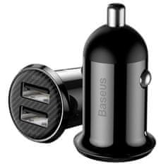 BASEUS CCALLP-01 Grain Pro avtomobilski polnilec 2xUSB 4,8A črn