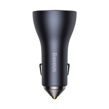 BASEUS CGJP010013 Trojni hitri polnilnik USB/USB-C/USB-C 65W Temno siva