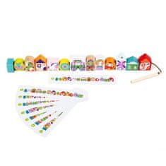 CUBIKA 14309 Navlekalna pravljica - set za navlekanje - 13 lesenih delov in 8 vzorcev