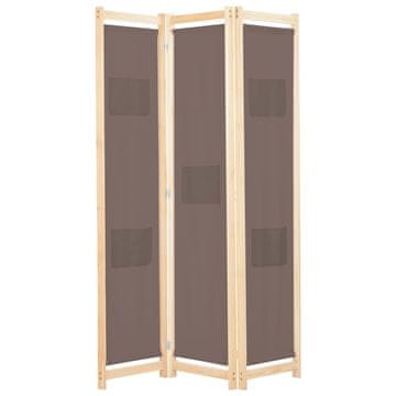 Vidaxl Paravan 3-delni 120x170x4 cm rjavo blago
