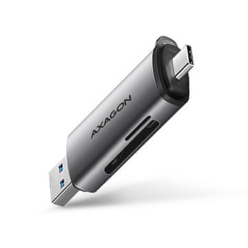 AXAGON Bralnik pomnilniških kartic CRE-SAC, USB-C, SD